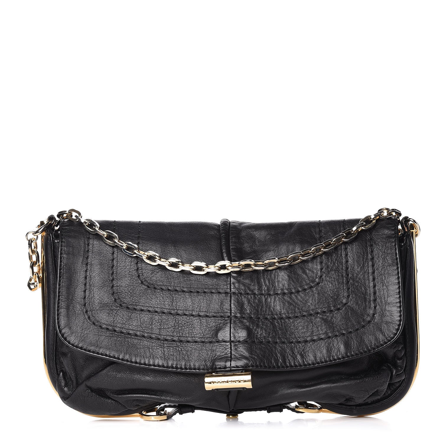 Jimmy Choo Calfskin Arad Clutch Black 1 of 11