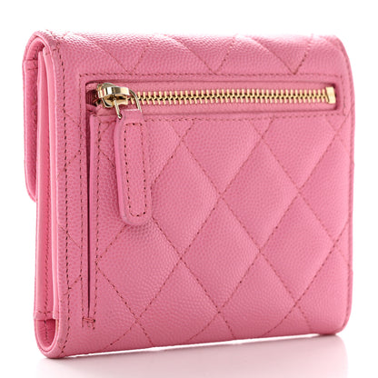 Chanel Caviar Quilted Compact Flap Wallet Pink 3 of 13
