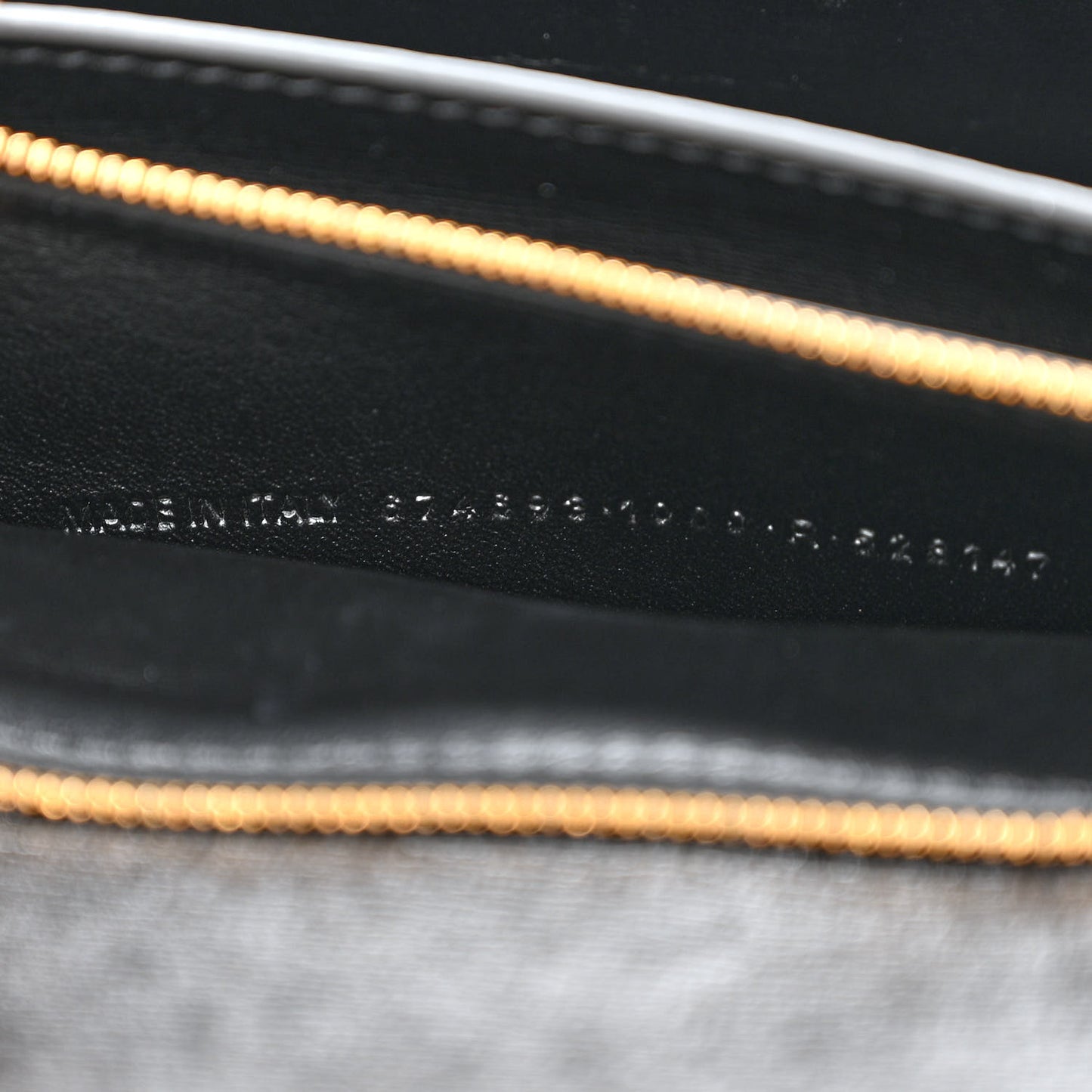 Calfskin Stripe Embossed Small Gossip Bag Black