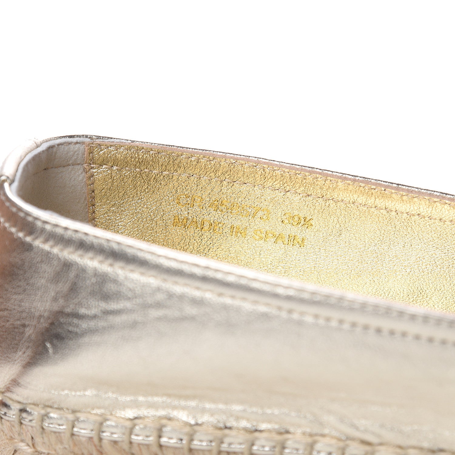 Saint Laurent Metallic Lambskin Monogram Espadrilles 39.5 Gold 8 of 10