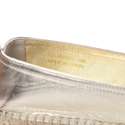 Saint Laurent Metallic Lambskin Monogram Espadrilles 39.5 Gold 8 of 10