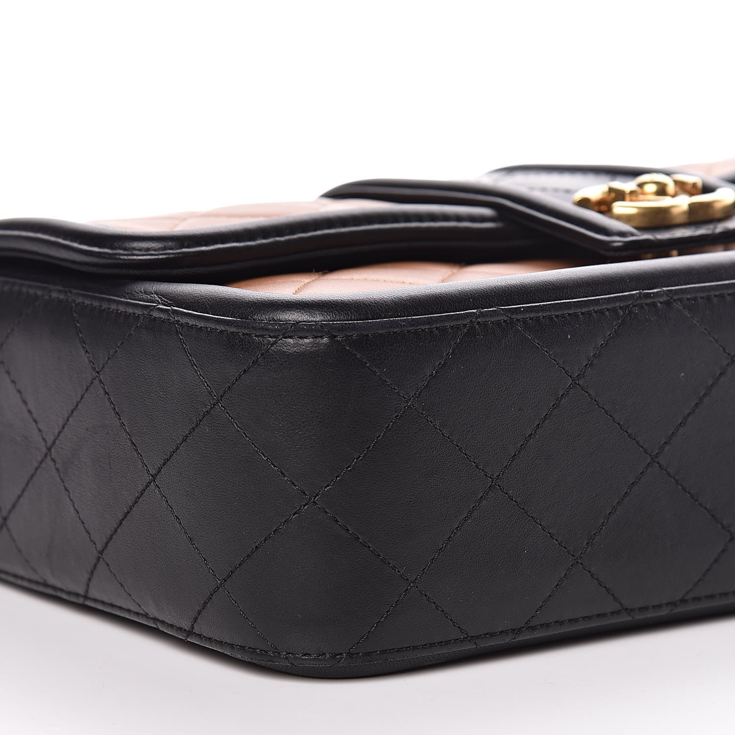 Chanel Lambskin Quilted Medium Elegant CC Flap Dark Beige Black 6 of 11