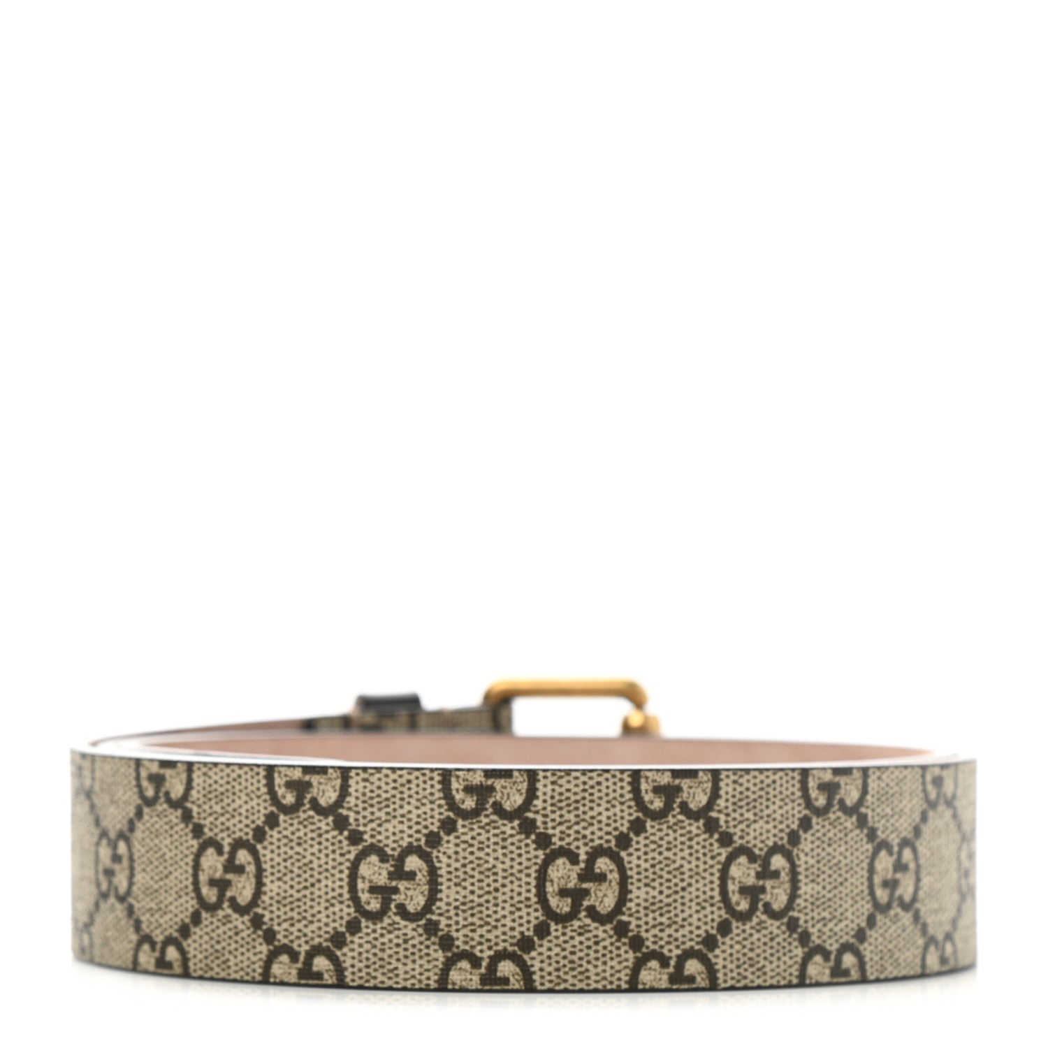 Gucci GG Supreme Monogram Selleria Calfskin Kingsnake 35mm Belt 100 40 Beige Ebony Multicolor Cocoa 2 of 7