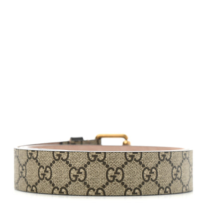 Gucci GG Supreme Monogram Selleria Calfskin Kingsnake 35mm Belt 100 40 Beige Ebony Multicolor Cocoa 2 of 7