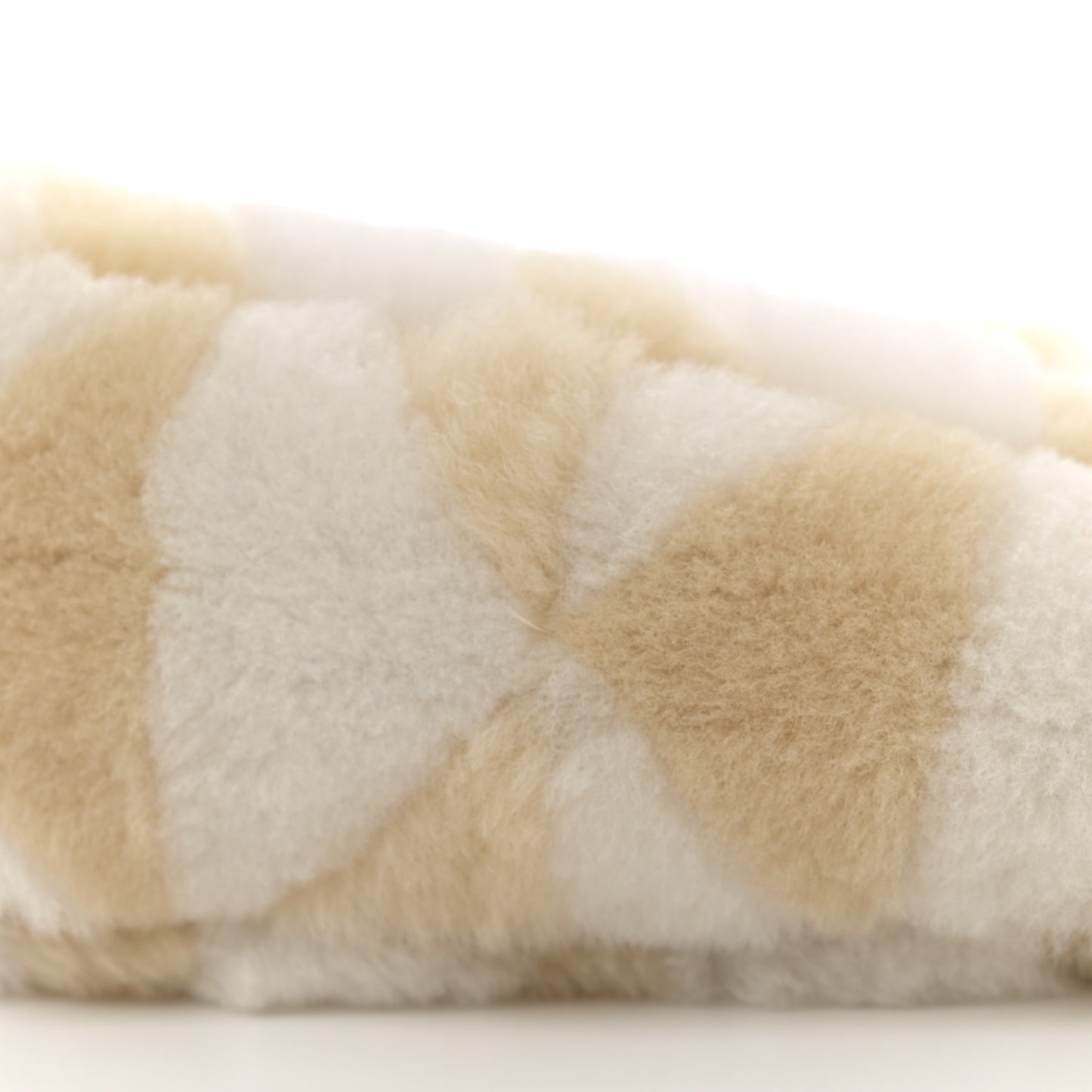 Shearling Symbole Mini Triangle Bag Ecru White