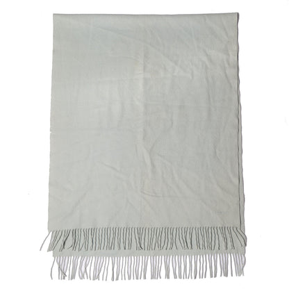 Hermes Solid Cashmere Fringe Scarf Light Bleu 3 of 5