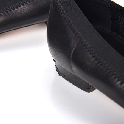Chanel Lambskin Patent Cap Toe Elastic Ballet Flats 37 Black 7 of 12