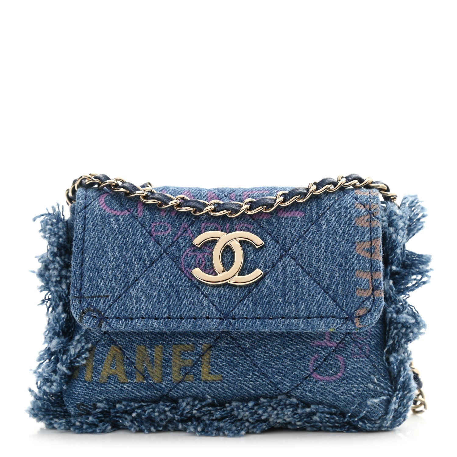 Chanel Denim Quilted Denim Mood Belt Bag Blue Multicolor 1 of 11