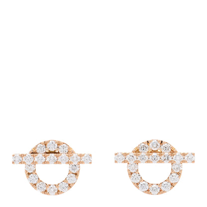 Hermes 18K Rose Gold Diamond Finesse Earrings 1 of 4