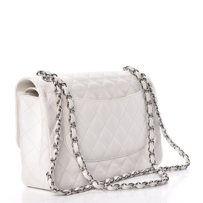 Chanel Caviar Quilted Jumbo Double Flap White 3 of 22