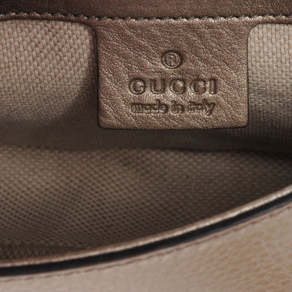 Gucci Metallic Pebbled Calfskin Medium Soho Flap Crossbody Golden Beige 6 of 9