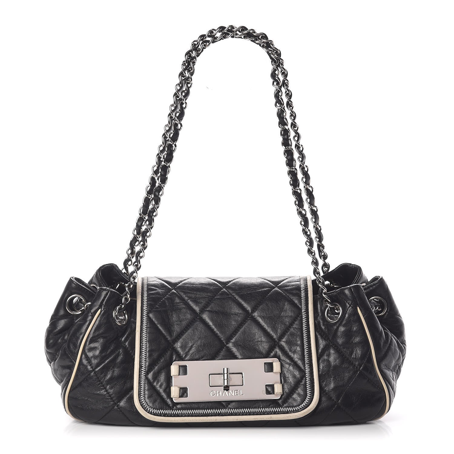 Chanel Lambskin Quilted East West Accordion Flap Black 1 of 19