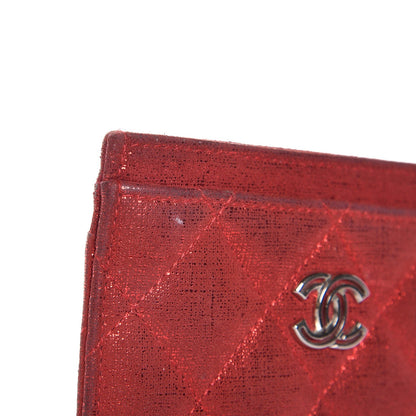 Chanel Iridescent Calfskin Quilted Card Holder Red 11 of 14