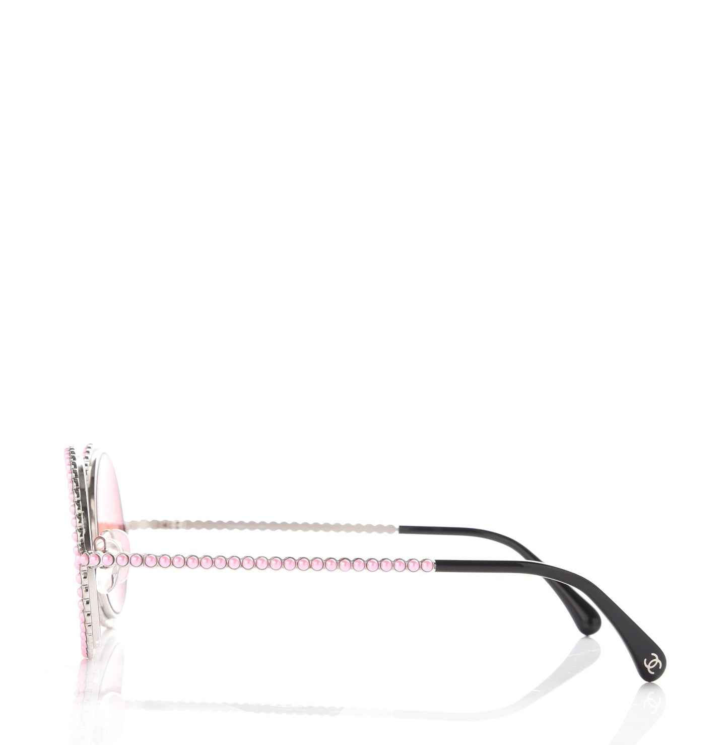 Metallic Pearl Round Sunglasses 71138 Pink