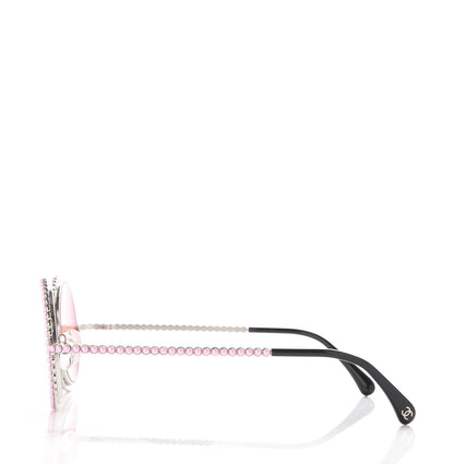 Chanel Metallic Pearl Round Sunglasses 71138 Pink 3 of 9