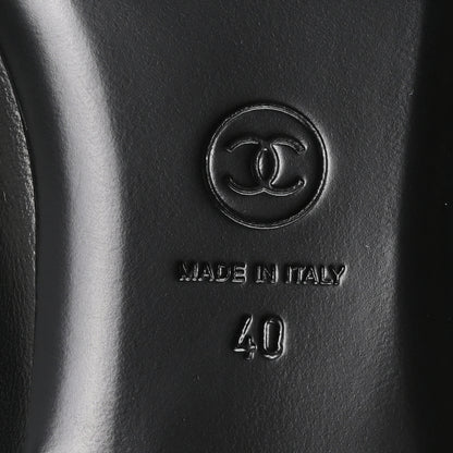 Chanel Lambskin Grosgrain Silk CC Mary Jane Flats 40 Black White 7 of 9