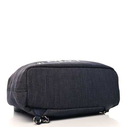 Chanel Canvas Large Deauville Backpack Denim Blue 4 of 10