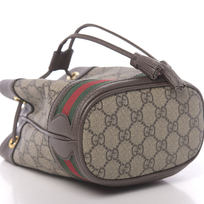 Gucci GG Supreme Monogram Web Mini Ophidia Bucket Bag Brown 8 of 9