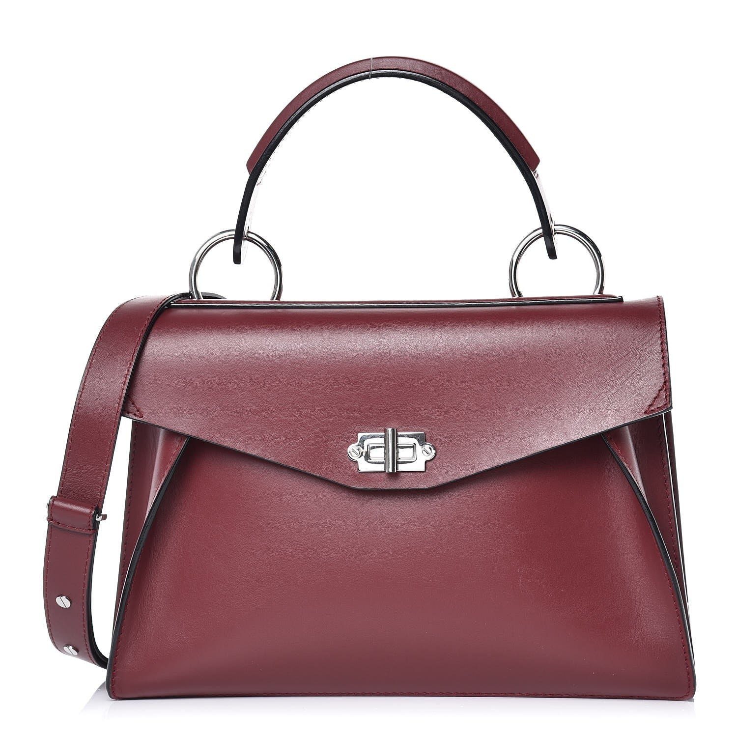 Proenza Schouler Calfskin Medium Hava Top Handle Bag Garnet 1 of 9