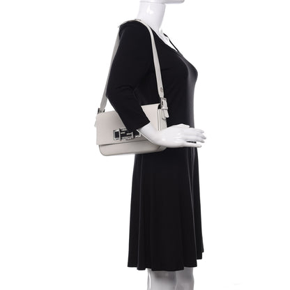 Fendi Vitello Dolce Bi-Color 3Baguette Shoulder Bag White Black 2 of 10