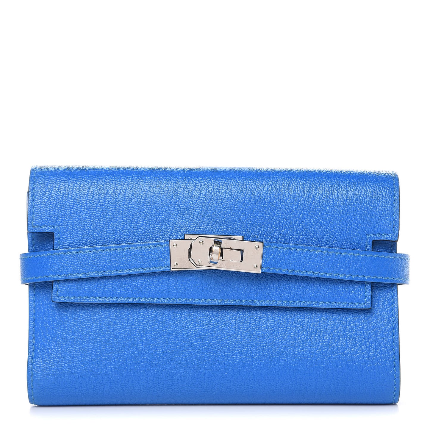 Chevre Mysore Medium Kelly Wallet Bleu Hydra