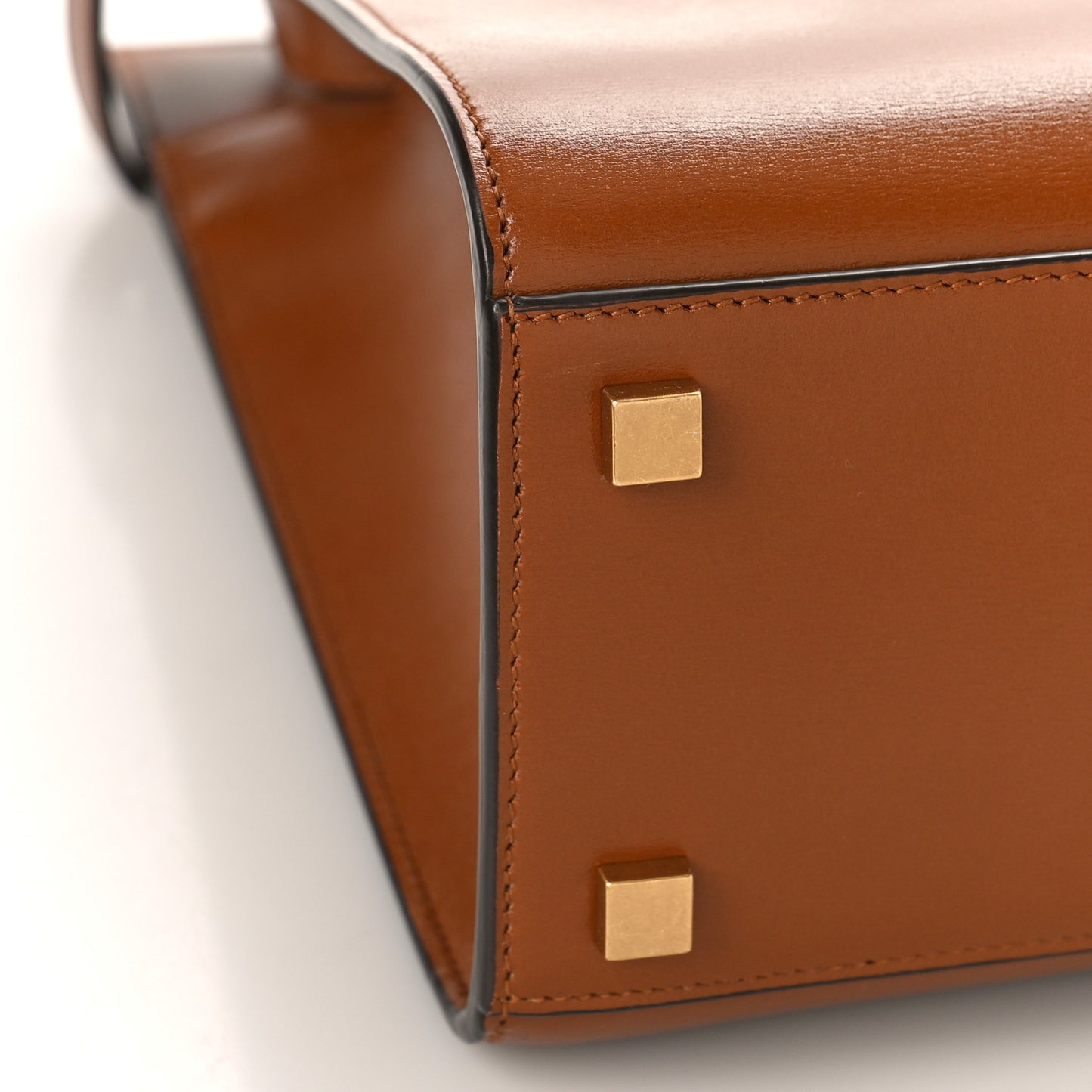 Calfskin Small Manhattan Shopper Tote Brick Ebony Dark