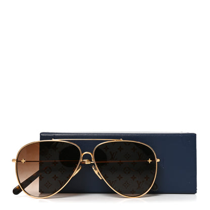 Louis Vuitton Metal The LV Pilot Sunglasses Z1619U Gradient Brown Monogram 7 of 7