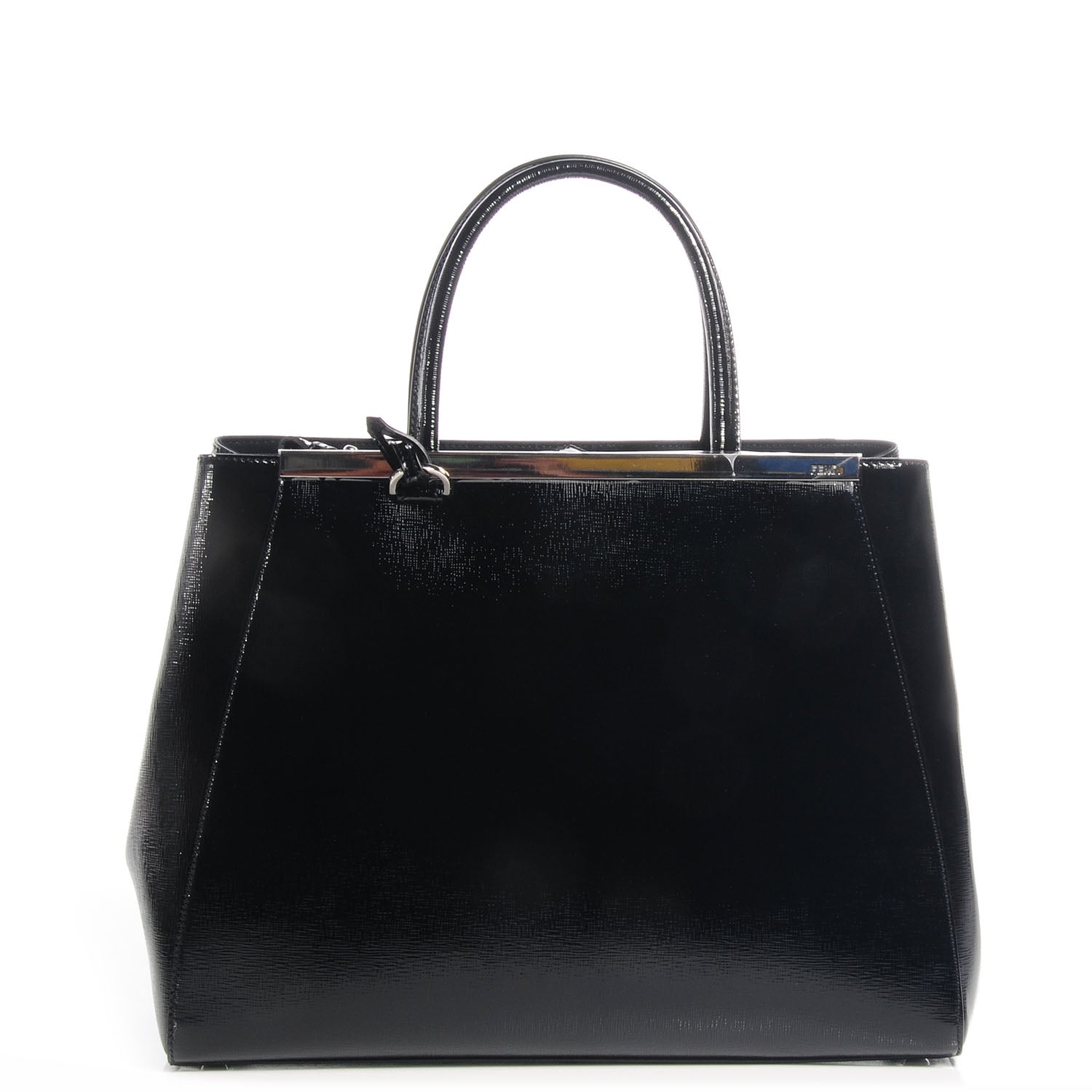 Fendi Patent Vitello Elite Regular 2Jours Tote Black 1 of 10