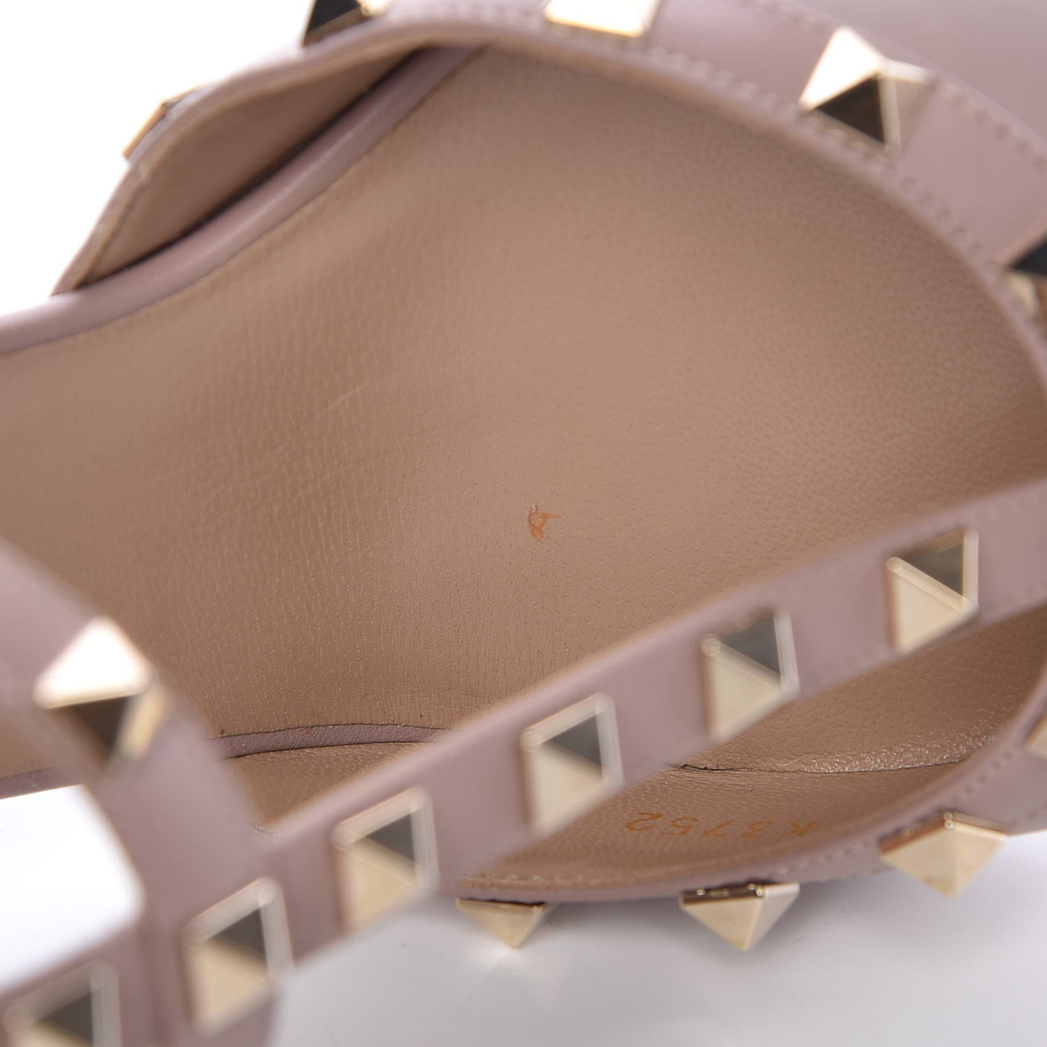 Valentino Garavani Nappa Rockstud Ankle Strap Low Heel Pumps 40 Poudre 8 of 9