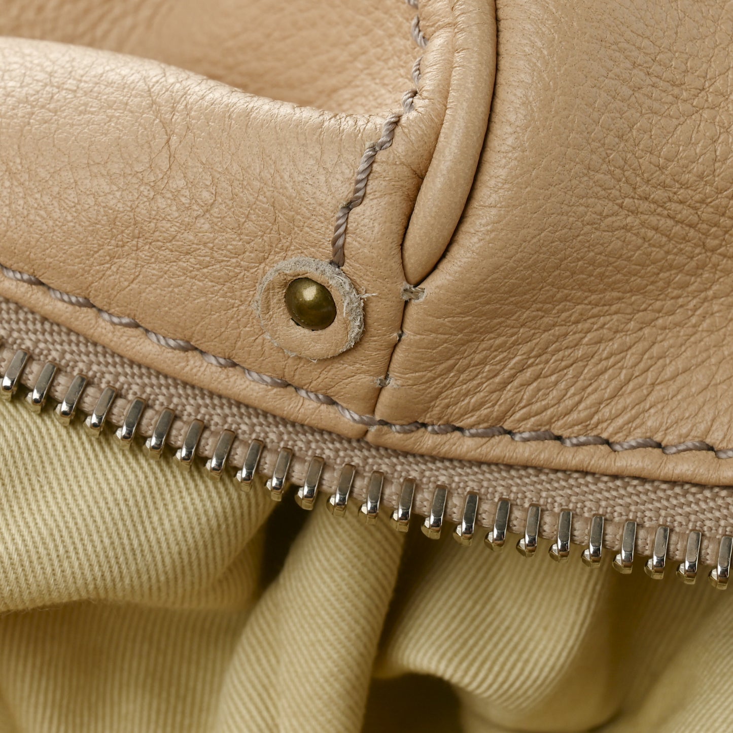 Calfskin Paddington Front Pocket Tote Creme