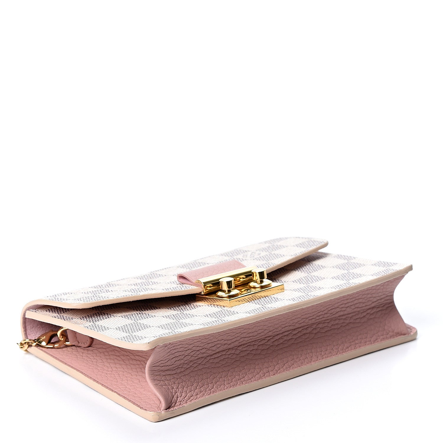 Louis Vuitton Damier Azur Croisette Chain Wallet Rose Ballerine 3 of 10