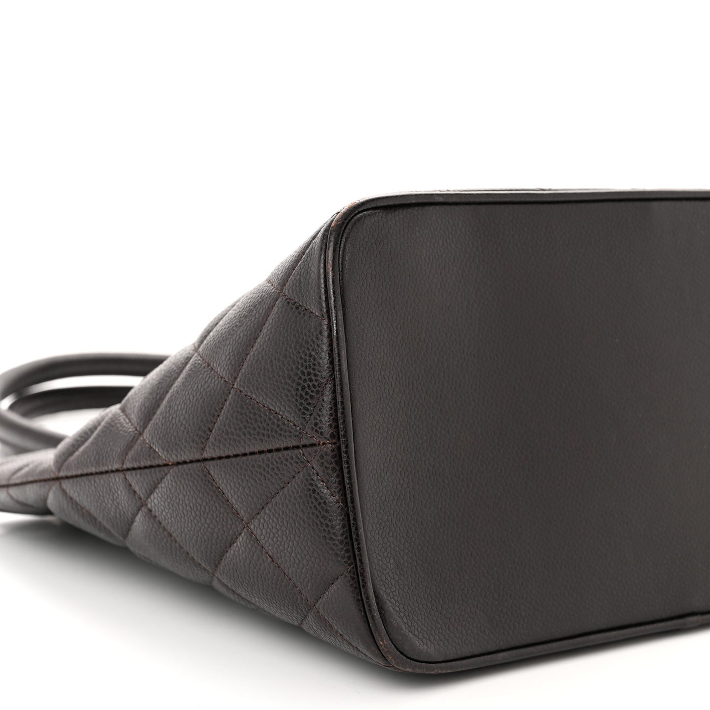 Caviar Quilted Medallion Tote Dark Brown