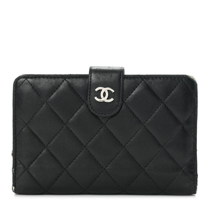 Chanel Lambskin Quilted Zipped Pocket Wallet Black 1 of 12