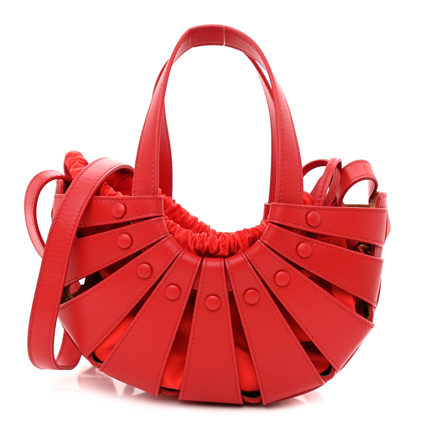 French Calfskin Small Shell Bag Chili Tomato
