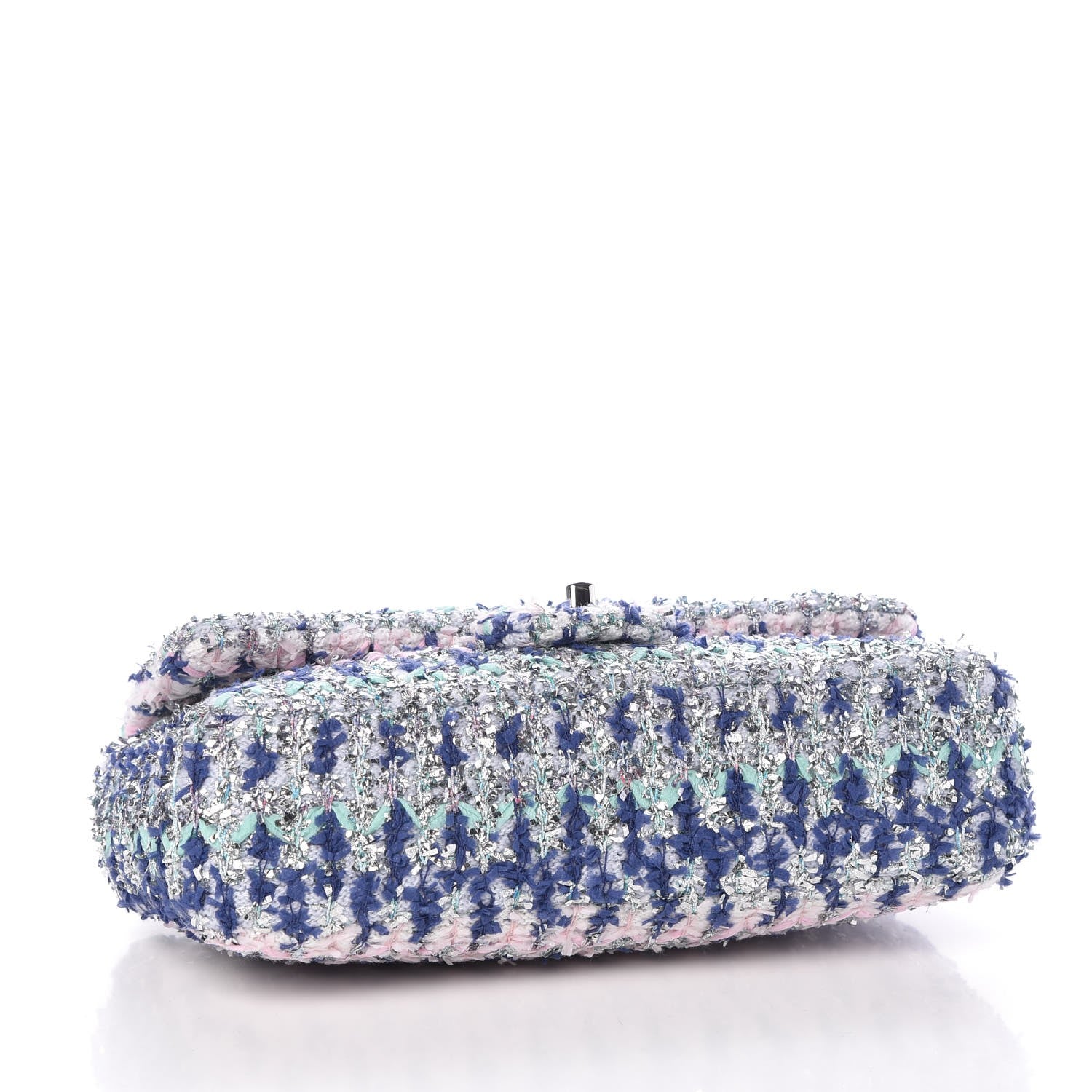 Chanel Tweed Knit Medium Flap Multicolor Pink 5 of 9