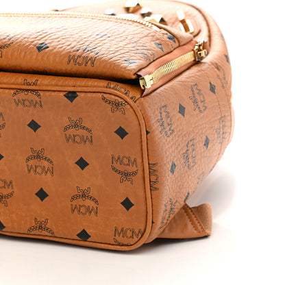 MCM Visetos Studded Medium Dual Stark Backpack Cognac 9 of 13