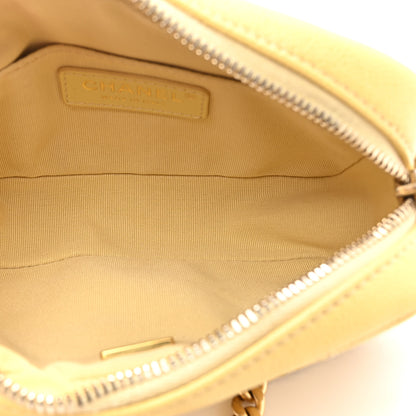 Chanel Shiny Caviar Quilted Chain Melody Camera Bag Yellow 5 of 10
