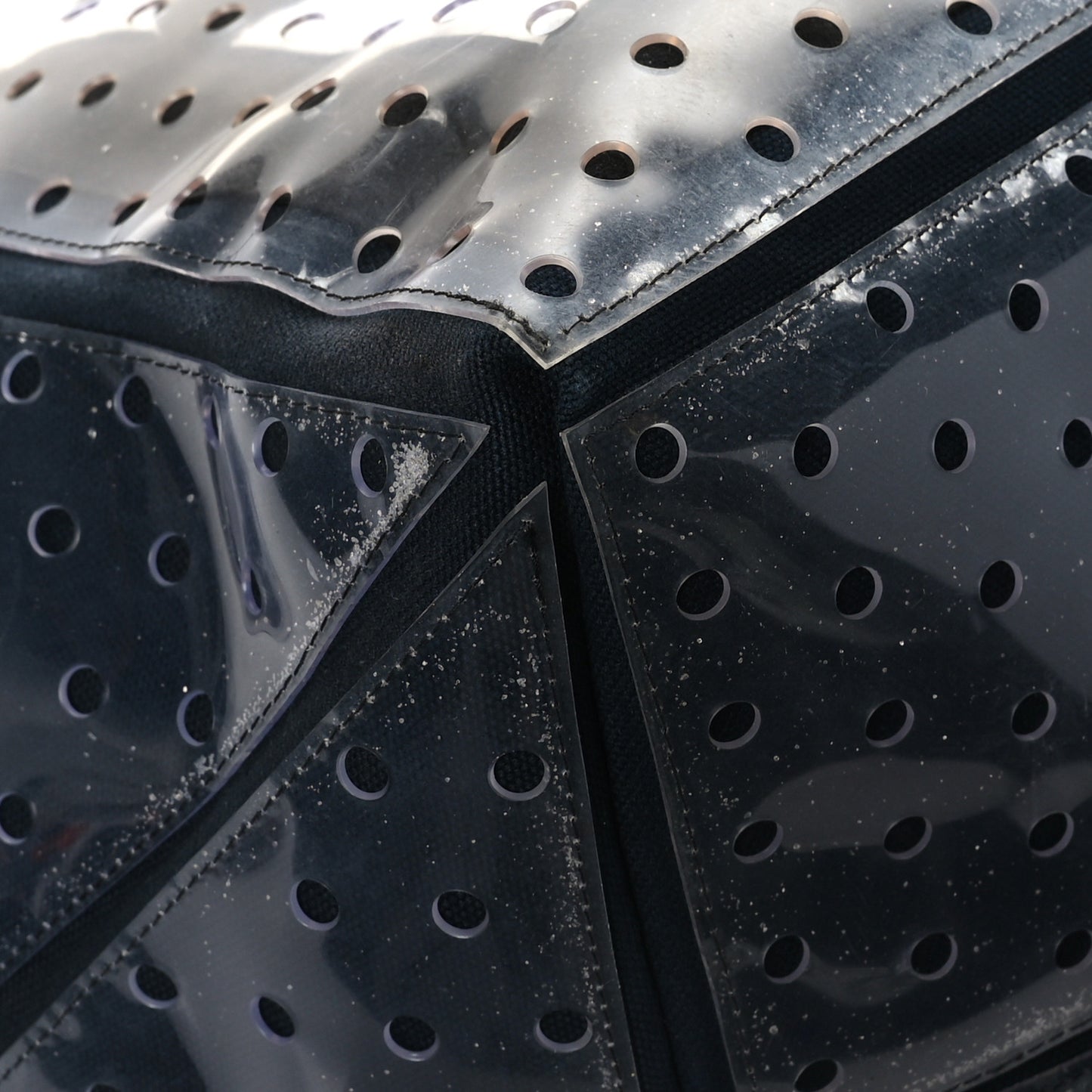 Canvas Vinyl Perforated CC Tote White Black Dark Navy