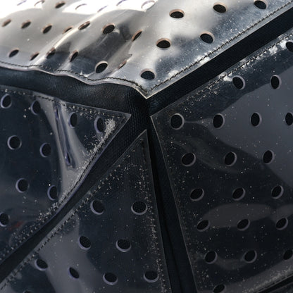 Chanel Canvas Vinyl Perforated CC Tote White Black Dark Navy 8 of 11