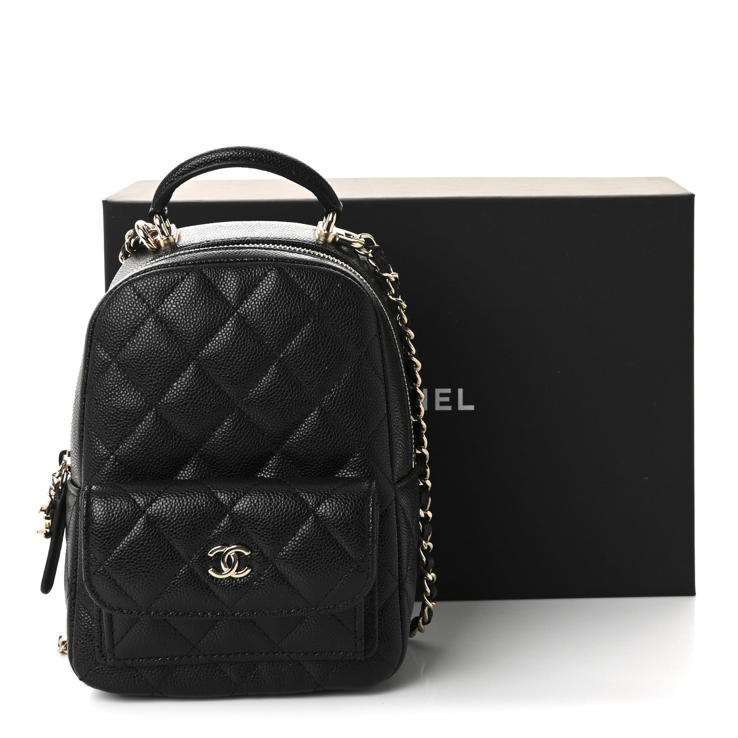 Chanel Caviar Quilted CC Mini Classic Backpack Black 11 of 11