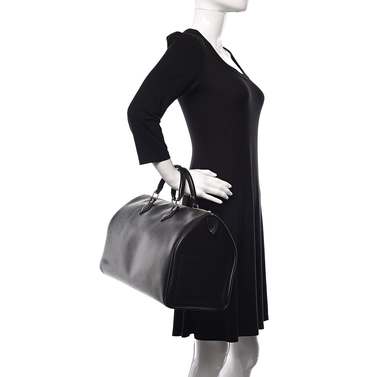 Louis Vuitton Epi Speedy 35 Black 2 of 12