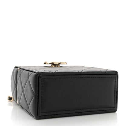 Chanel Lambskin Quilted Small Box With Chain Black 5 of 11
