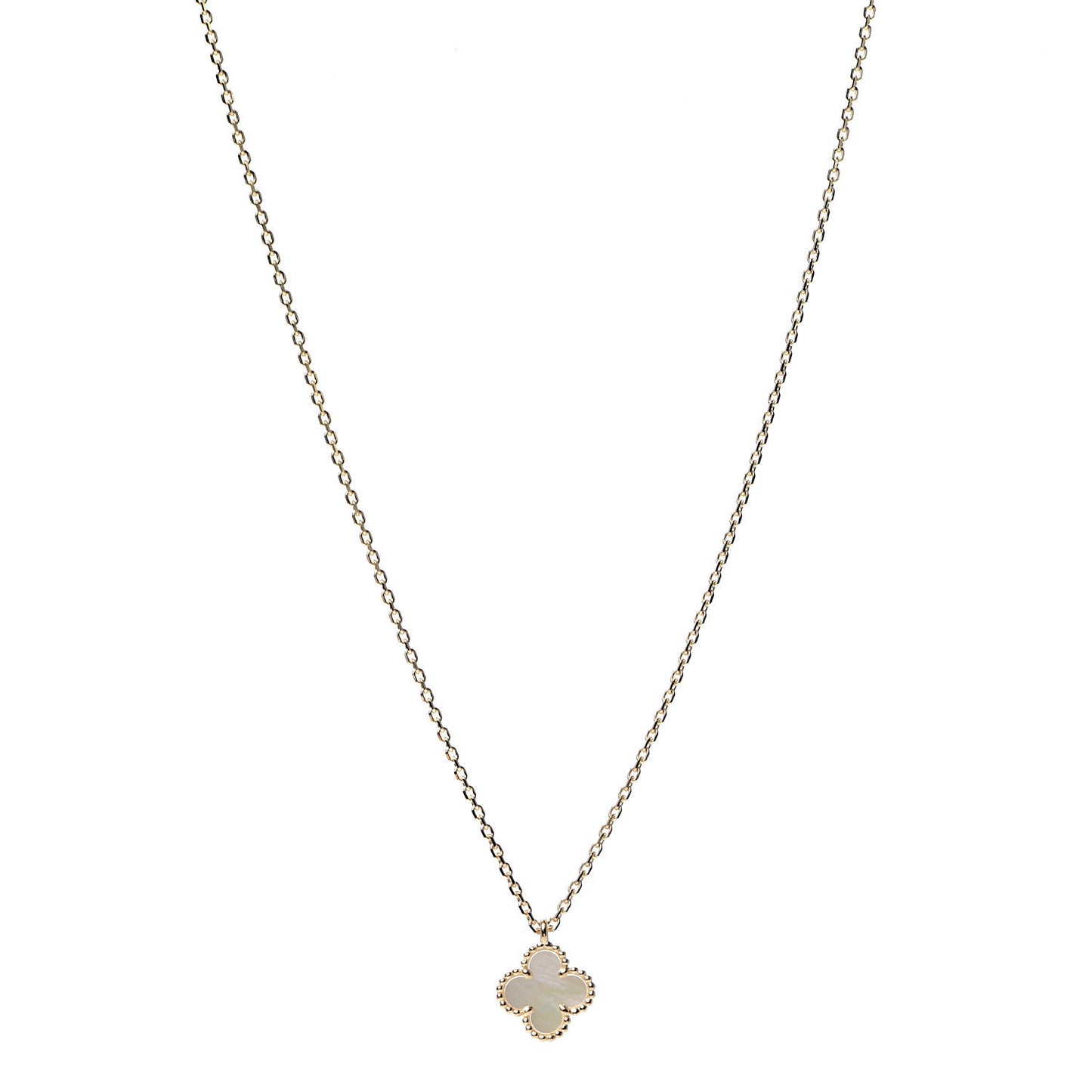 18K Yellow Gold Mother of Pearl Sweet Alhambra Pendant Necklace