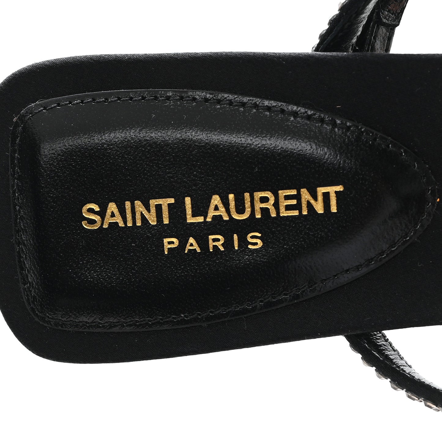 Crepe Satin Baliqua 55 Vett Ankle Strap Sandals 36.5 Black