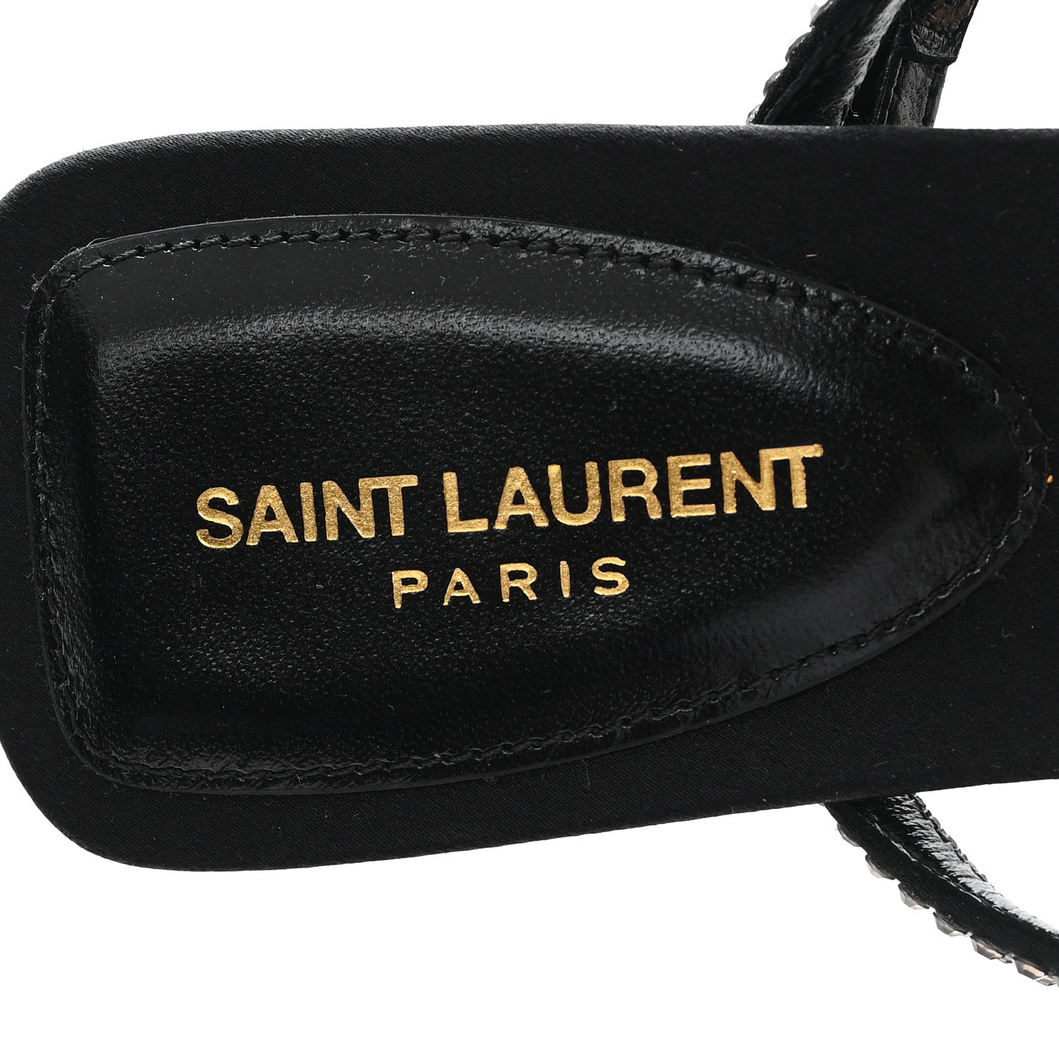 Saint Laurent Crepe Satin Baliqua 55 Vett Ankle Strap Sandals 36.5 Black 8 of 10