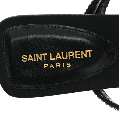 Saint Laurent Crepe Satin Baliqua 55 Vett Ankle Strap Sandals 36.5 Black 8 of 10