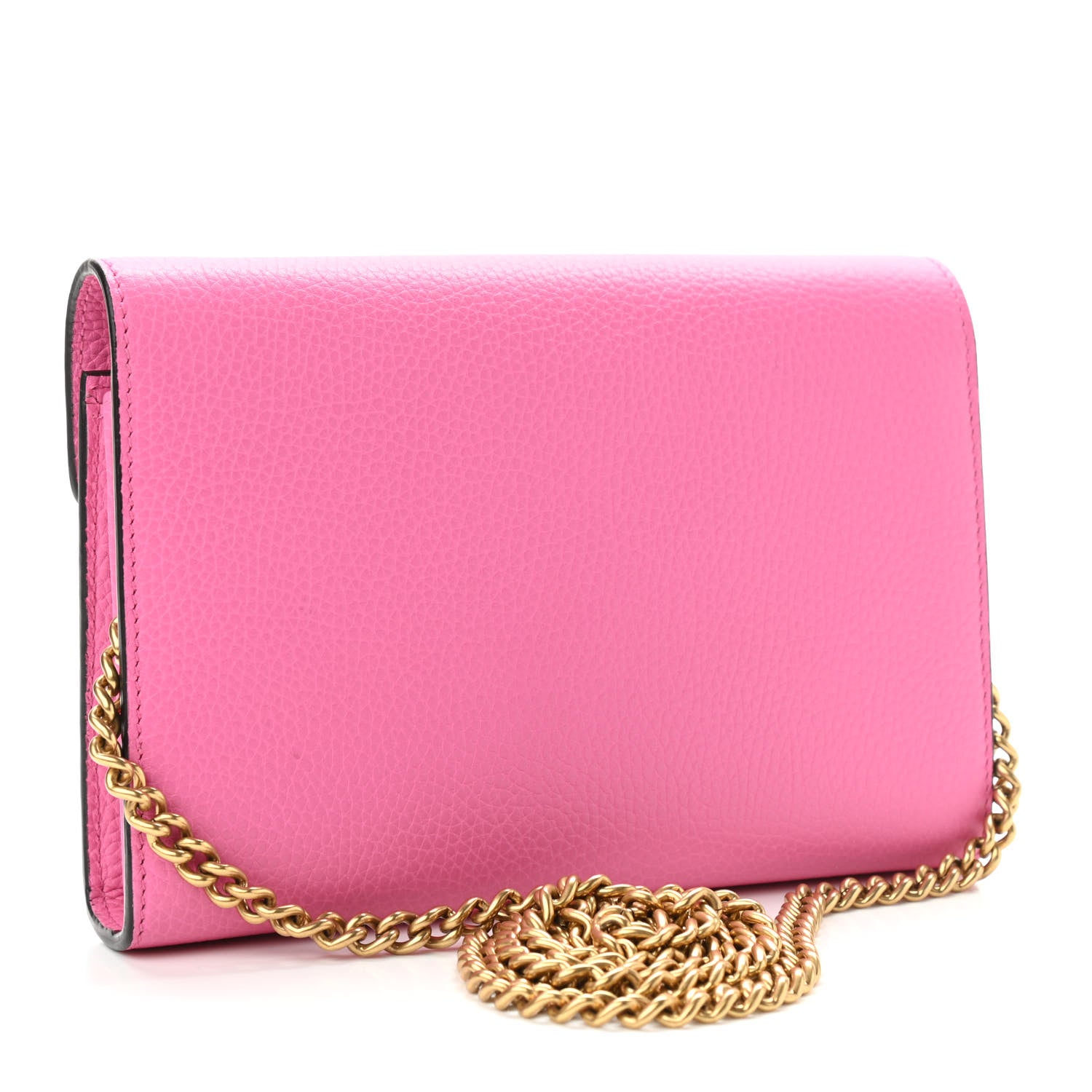 Gucci Cellarius Calfskin GG Marmont Chain Wallet Pink Tropical Flower 3 of 10