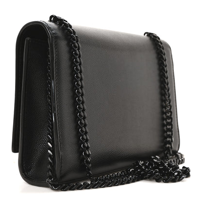 Saint Laurent Grain De Poudre Small Monogram Monochrome Kate Satchel Black 3 of 11