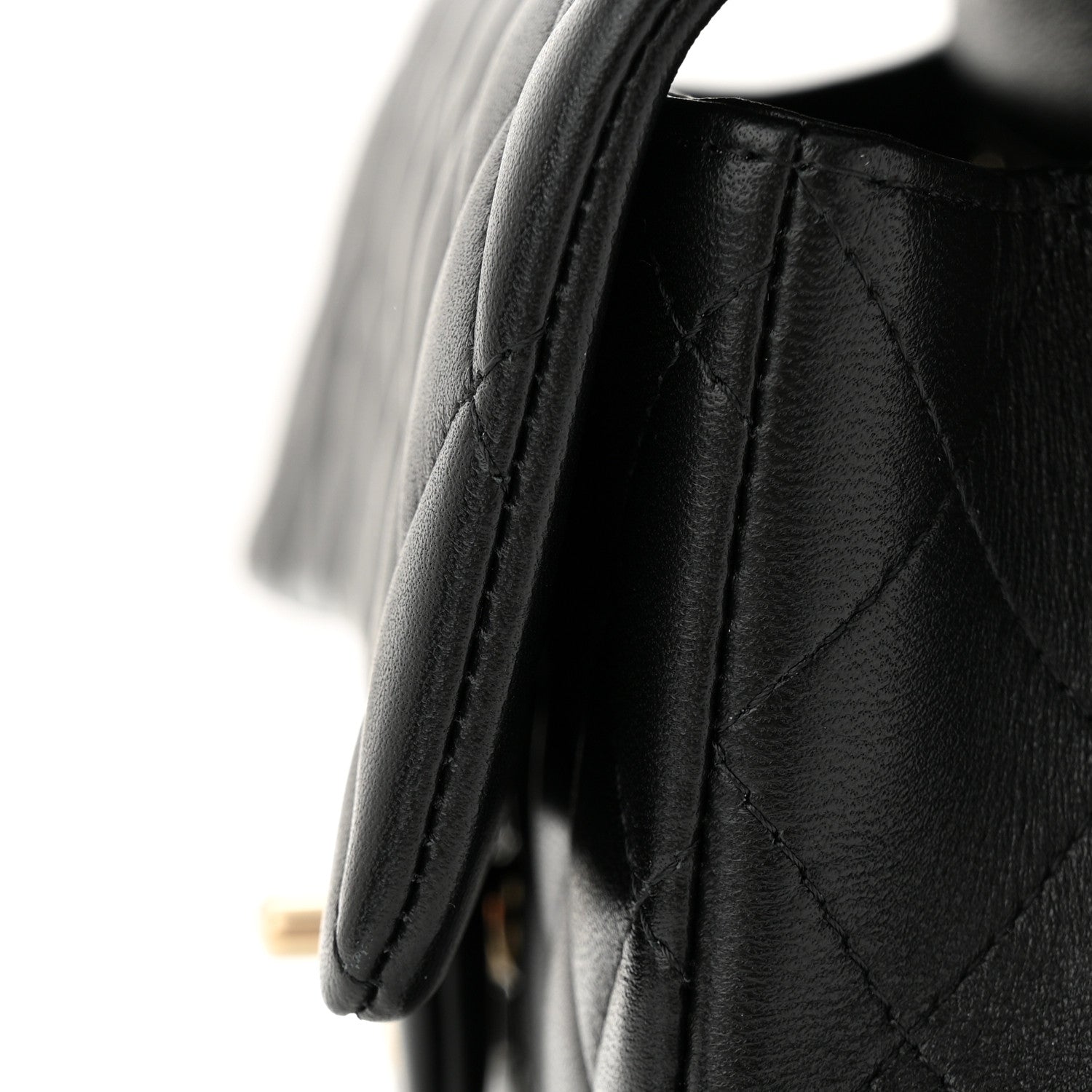 Chanel Lambskin Quilted Mini Top Handle Rectangular Flap Black 11 of 13