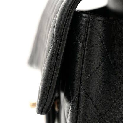 Chanel Lambskin Quilted Mini Top Handle Rectangular Flap Black 11 of 13